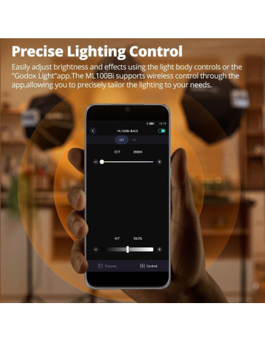 Godox ML100Bi Luz LED 120W Bi-Color 2800K-6500K Control APP