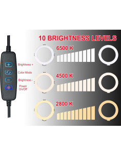 Luz de Anillo LED Vidpro RL-8 20.32 cm con Trípode y Control USB 2