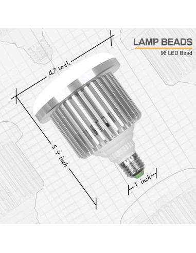 Bombilla LED 85W E27 Emart para Fotografía - 2 Pcs, 3000K-5500K