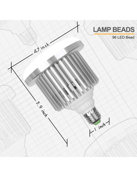 Bombilla LED 85W E27 Emart para Fotografía - 2 Pcs, 3000K-5500K
