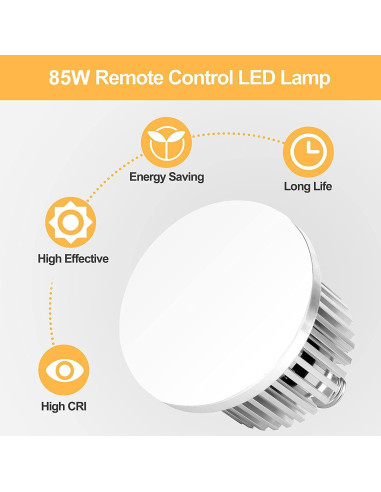 Bombilla LED 85W E27 Emart para Fotografía - 2 Pcs, 3000K-5500K