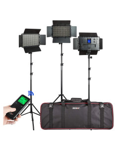 Paquete de 3 Luces de Estudio VILTROX Bi-Color 45W con Soporte 190.5 cm