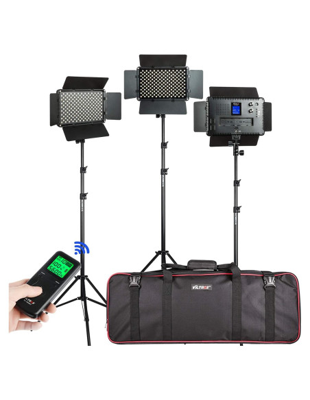 Paquete de 3 Luces de Estudio VILTROX Bi-Color 45W con Soporte 190.5 cm