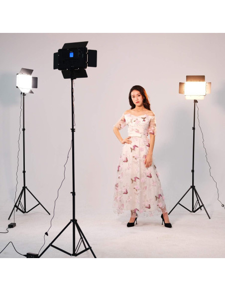 Paquete de 3 Luces de Estudio VILTROX Bi-Color 45W con Soporte 190.5 cm