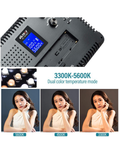 Paquete de 3 Luces de Estudio VILTROX Bi-Color 45W con Soporte 190.5 cm