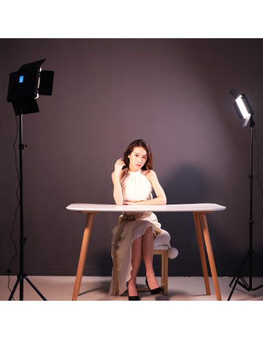 Paquete de 3 Luces de Estudio VILTROX Bi-Color 45W con Soporte 190.5 cm