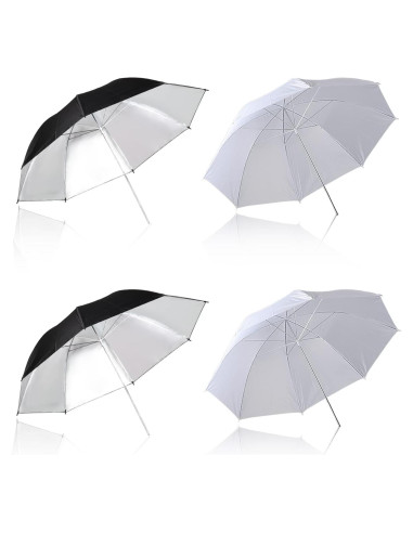 Kit de Iluminación con Paraguas Reflectores Soonpho 4 Pzas