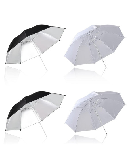 Kit de Iluminación con Paraguas Reflectores Soonpho 4 Pzas