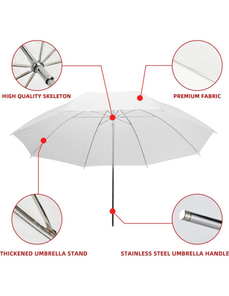 Kit de Iluminación con Paraguas Reflectores Soonpho 4 Pzas