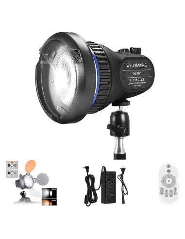 Luz Continua LED WellMaking 40W CRI97+ Pantalla LCD 5600K