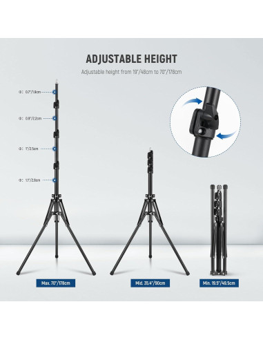 Kit de Luz LED RGB Neewer 150W con Trípode 178cm y Control APP