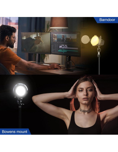 Luz Continua LED WellMaking 40W CRI97+ Pantalla LCD 5600K