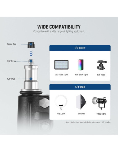 Kit de Luz LED RGB Neewer 150W con Trípode 178cm y Control APP