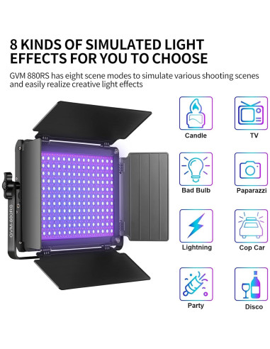 Kit de Iluminación LED RGB GVM 60W con Softbox y Soportes