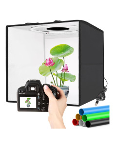 Caja de Luz Fotográfica Uyled 30x30 cm LED 120 Luces 6 Fondos
