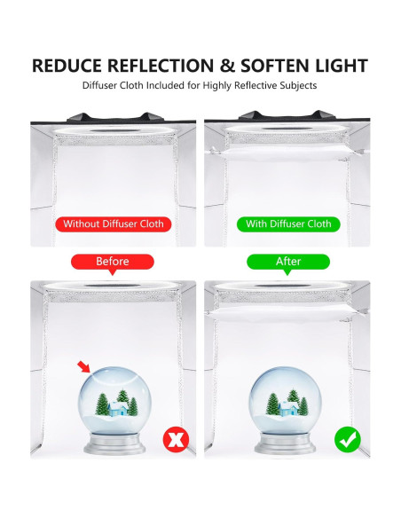 Caja de Luz Fotográfica Uyled 30x30 cm LED 120 Luces 6 Fondos