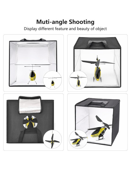 Caja de Luz Fotográfica Uyled 30x30 cm LED 120 Luces 6 Fondos
