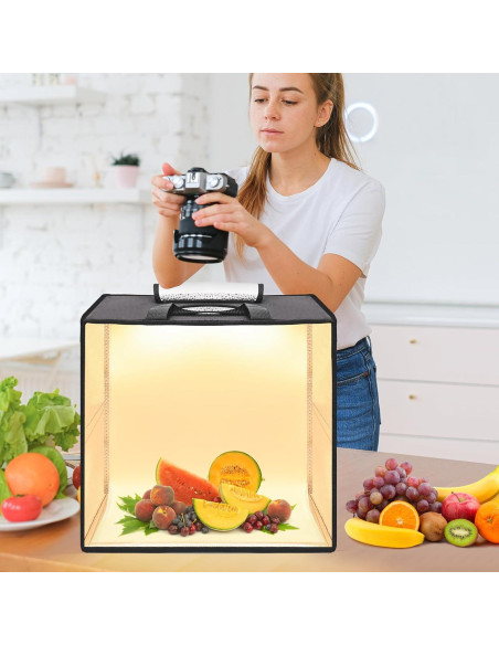 Caja de Luz Fotográfica Uyled 30x30 cm LED 120 Luces 6 Fondos