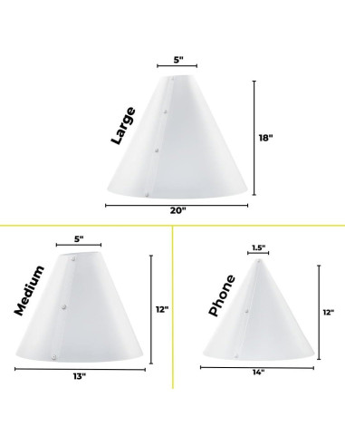 Cono de Luz Difusor V-Flat World - Kit 3 Piezas para Fotografía
