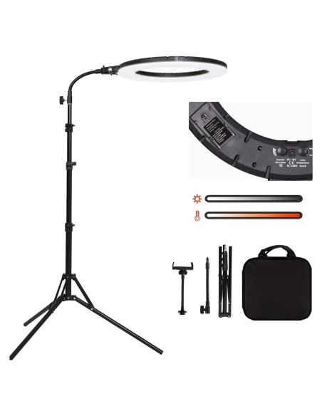 Luz de Anillo LED 18" GSKAIWEN 60W Ajustable para Belleza