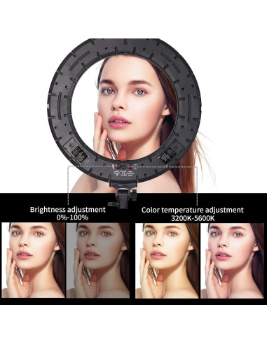 Luz de Anillo LED 18" GSKAIWEN 60W Ajustable para Belleza