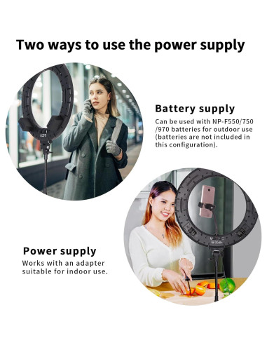 Luz de Anillo LED 18" GSKAIWEN 60W Ajustable para Belleza