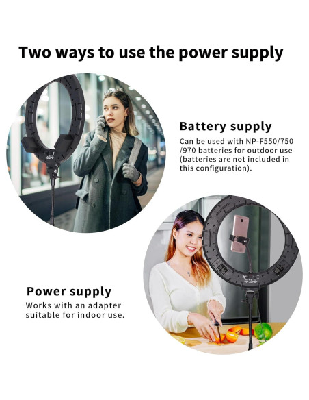 Luz de Anillo LED 18" GSKAIWEN 60W Ajustable para Belleza