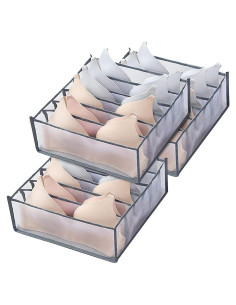 Organizadores de Cajones TOOVREN 3PCS Malla Plegable Gris