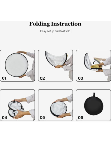 Reflector Plegable 5-en-1 LimoStudio 32" con Soporte y Clip