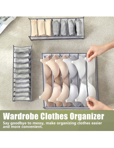 Organizadores de Cajones TOOVREN 3PCS Malla Plegable Gris 2