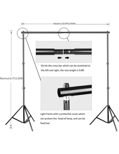 Kit de Soporte para Fondos Fotográficos SLOW DOLPHIN 6.5x10ft