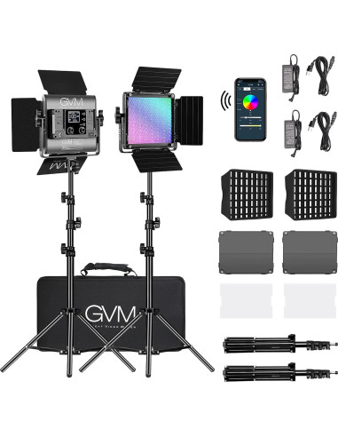 Kit de Iluminación GVM 850D RGB LED 40W con Softbox y Control APP