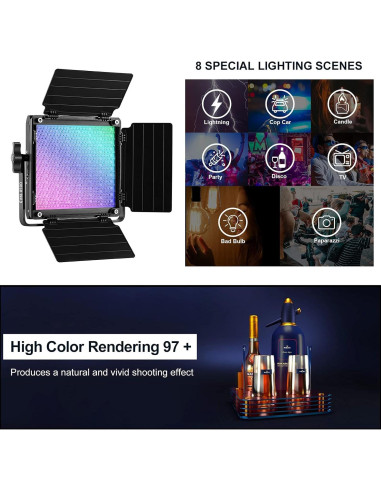 Kit de Iluminación GVM 850D RGB LED 40W con Softbox y Control APP