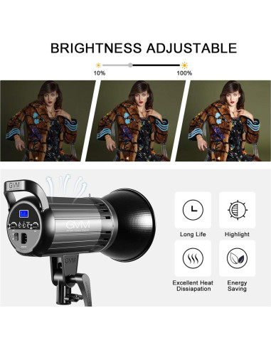 Luz de Video LED Bi-Color GVM G100W 3200K-5600K 6.4kg