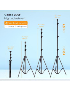 Soporte de trípode Godox 290F de aluminio 286CM para fotografía 2