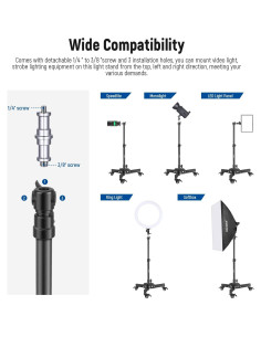 Soporte de Luz Ajustable NEEWER 2.4ft con Ruedas 10kg 2