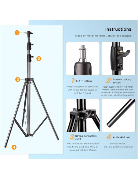 Soporte de trípode Godox 290F de aluminio 286CM para fotografía