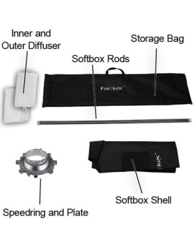 Softbox Fotodiox Pro 81x122 cm con Rejilla para Estudio