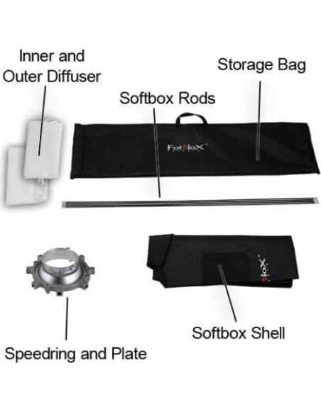 Softbox Fotodiox Pro 81x122 cm con Rejilla para Estudio