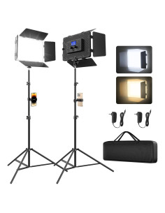 Kit de Iluminación LED Unicucp con 2 Paneles y Trípodes 200cm