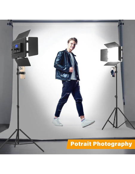 Kit de Iluminación LED Unicucp con 2 Paneles y Trípodes 200cm