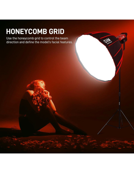 Softbox Parabólico GVM YG90SP 90cm Plegable con Difusores