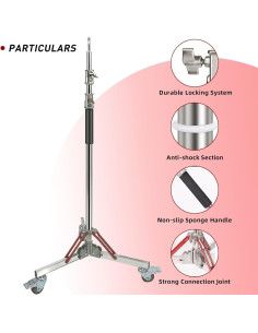 Soporte de Luz Rodante LAPGOOD 100% Acero Inoxidable 10ft 2