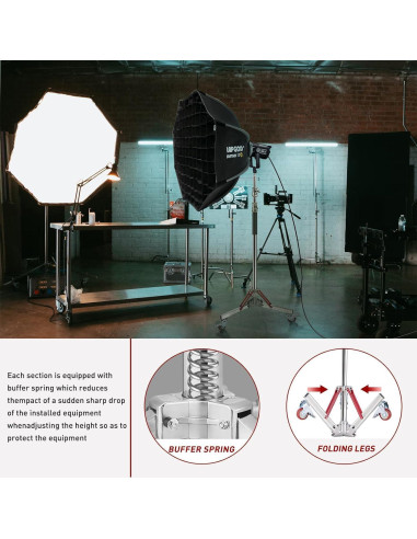 Soporte de Luz Rodante LAPGOOD 100% Acero Inoxidable 10ft