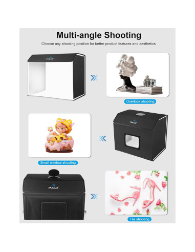 Caja de Luz PULUZ 60x40 cm con 672 LED y 4 Fondos PVC