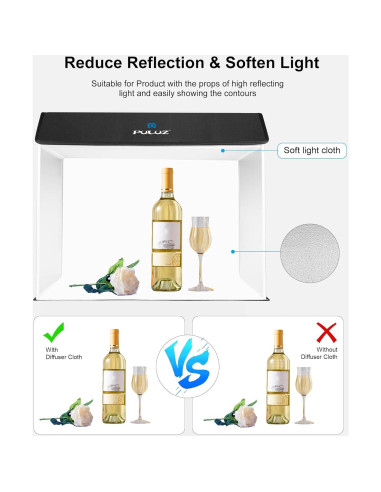 Caja de Luz PULUZ 60x40 cm con 672 LED y 4 Fondos PVC