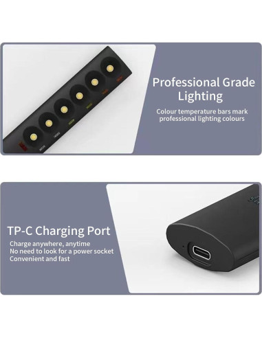 Lámpara de Temperatura de Color Portátil Yuecoom 2700K-6000K