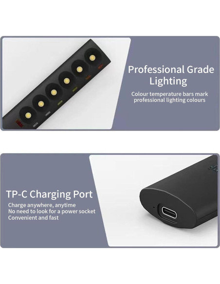 Lámpara de Temperatura de Color Portátil Yuecoom 2700K-6000K