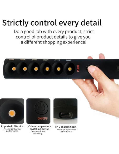 Lámpara de Temperatura de Color Portátil Yuecoom 2700K-6000K