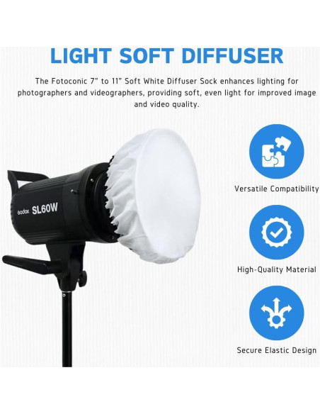 Calcetín Difusor Blanco Fotoconic para Reflectores 18-28cm